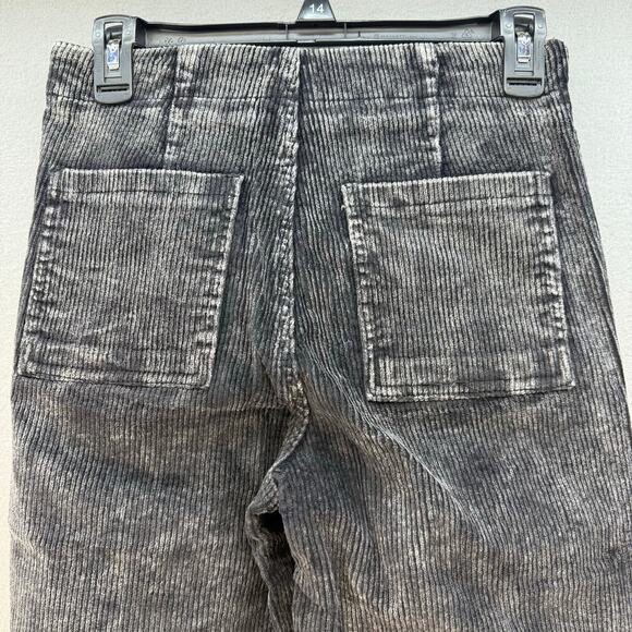 Pol by Anthropologie Corduroy Pants Women's S Black Patch Pockets Wide Flare Leg - Picture 4 of 13